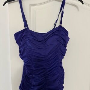 Purple Ruched tankini top